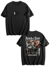 Attack On Titan Collage Front‑Back Print Black Oversized T‑Shirt