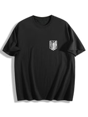 Attack On Titan Mikasa Ackerman Front‑Back Print Black Oversized T‑Shirt
