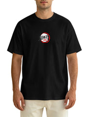 Demon Slayer Main Cast Group Front‑Back Print Black Oversized T‑Shirt