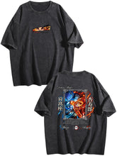 Demon Slayer Vintage‑Washed Double‑Sided Anime T‑Shirt