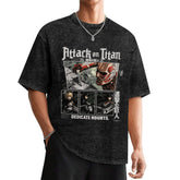 Attack on Titan Vintage Collage Washed Oversized Tee