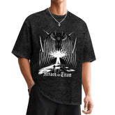 Attack On Titan Founding Titan Vintage Washed Oversized Tee
