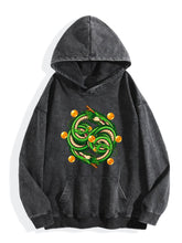 Dragon Ball Shenron & Dragon Balls Circular Graphic Vintage Washed Hoodie