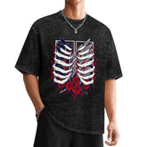 Attack On Titan Ribcage Vintage Washed Oversized Tee