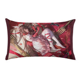 Anime Elegant Red‑Tone Girl Rectangular Throw Pillow Case