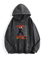 Jujutsu Kaisen Yuji Itadori Red Impact Washed Hoodie