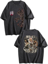 Attack On Titan Vintage‑Washed Double‑Sided Anime T‑Shirt
