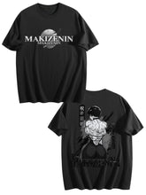 Jujutsu Kaisen Maki Zenin Front‑Back Print Black Oversized T‑Shirt
