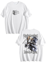 Attack On Titan Levi Front‑Back Print White Oversized T‑Shirt