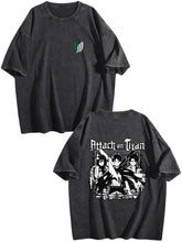 Attack On Titan Survey Corps Vintage‑Washed Double‑Sided Anime T‑Shirt