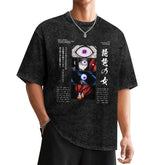 Demon Slayer Nakime Eyes Collage Washed Graphic Men Tee
