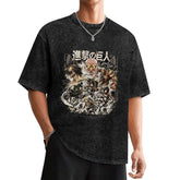 Attack On Titan Group Vintage Washed Oversized Tee