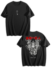 Attack On Titan Front‑Back Print Black Oversized T‑Shirt