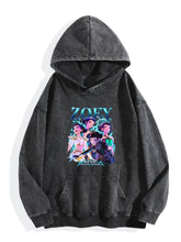 KPop Demon Hunters Zoey Neon Washed Hoodie