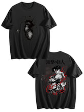 Attack On Titan Levi Ackerman Front‑Back Print Black Oversized T‑Shirt