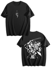 Demon Slayer Tanjiro Front‑Back Print Black Oversized T‑Shirt