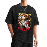Attack On Titan Reiner Braun Vintage Washed Oversized Tee
