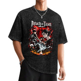 Attack On Titan Character Collage Washed Men Tee