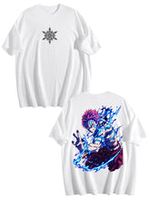Demon Slayer Akaza Front‑Back Print White Oversized T‑Shirt