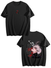 Jujutsu Kaisen Gojo Satoru Front‑Back Print Black Oversized T‑Shirt