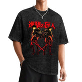 Attack On Titan Eren & Mikasa Red Tone Washed Graphic Men Tee
