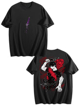 Jujutsu Kaisen Toji Fushiguro Print Black Oversized T‑Shirt