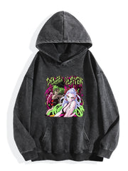 Demon Slayer Gyutaro & Daki Neon Graffiti Vintage Washed Hoodie