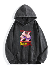 Dragon Ball Majin Buu Retro Frame Graphic Vintage Washed Hoodie