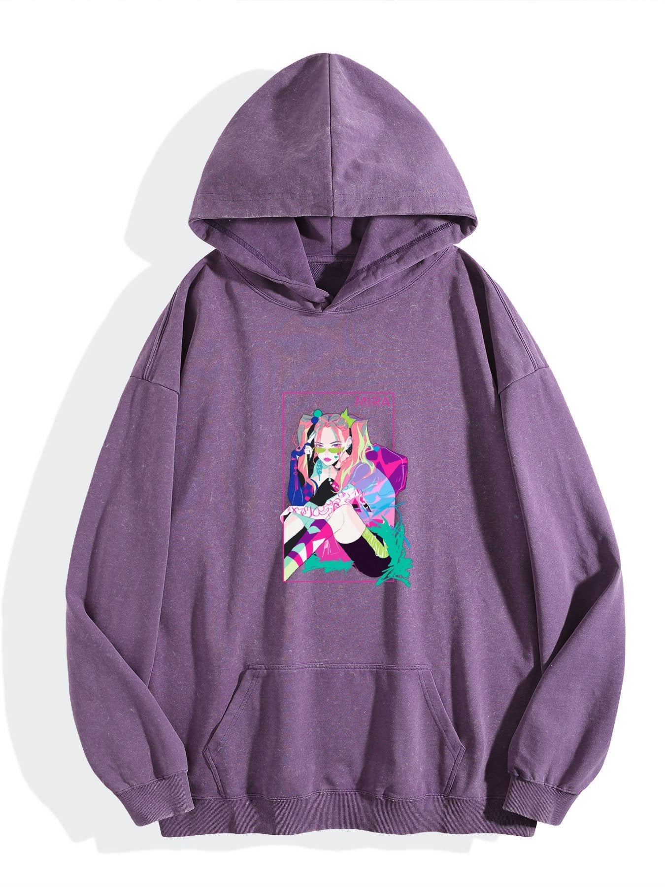 KPop Demon Hunters Neon Idol Washed Hoodie