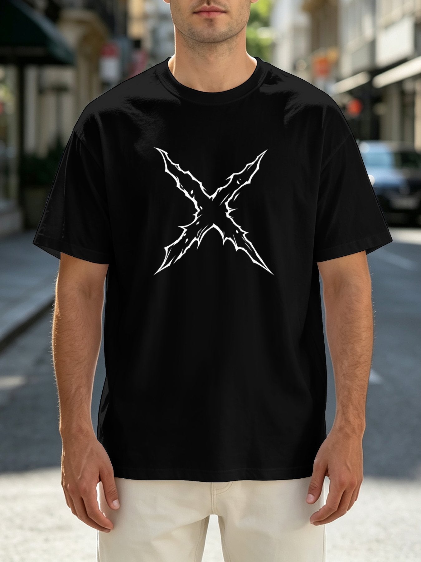 One Piece Zoro X Symbol Front‑Back Print Black Oversized T‑Shirt