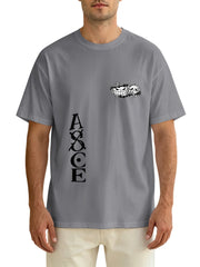 One Piece Ace Print Grey Oversized T‑Shirt
