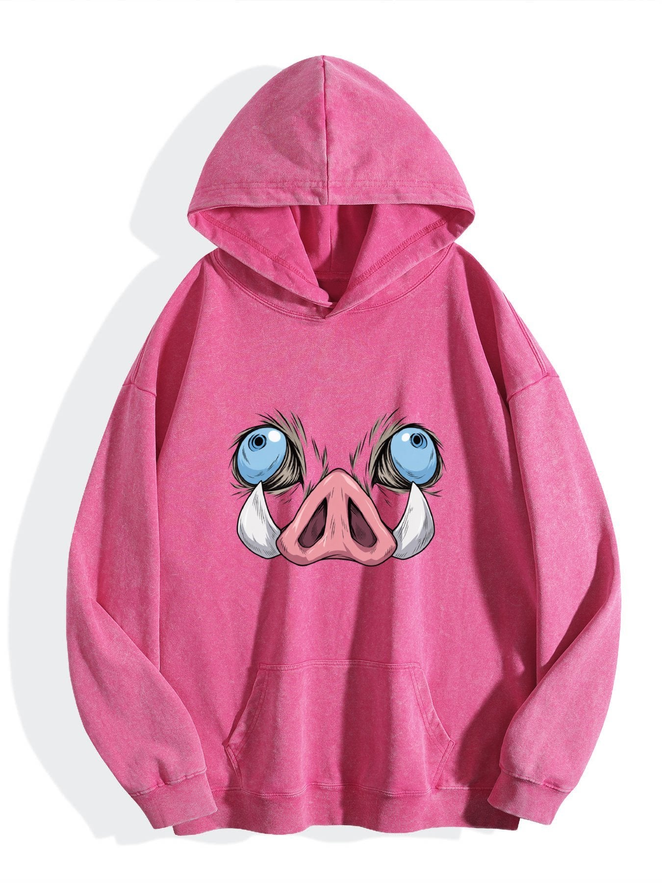 Demon Slayer Inosuke Boar Mask Graphic Retro Washed Hoodie