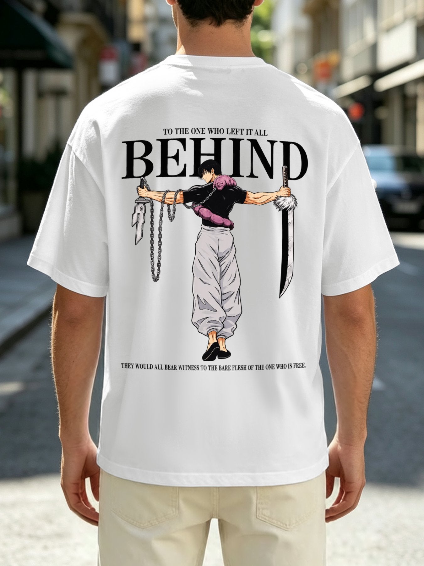 Jujutsu Kaisen Toji Fushiguro White Oversized T‑Shirt