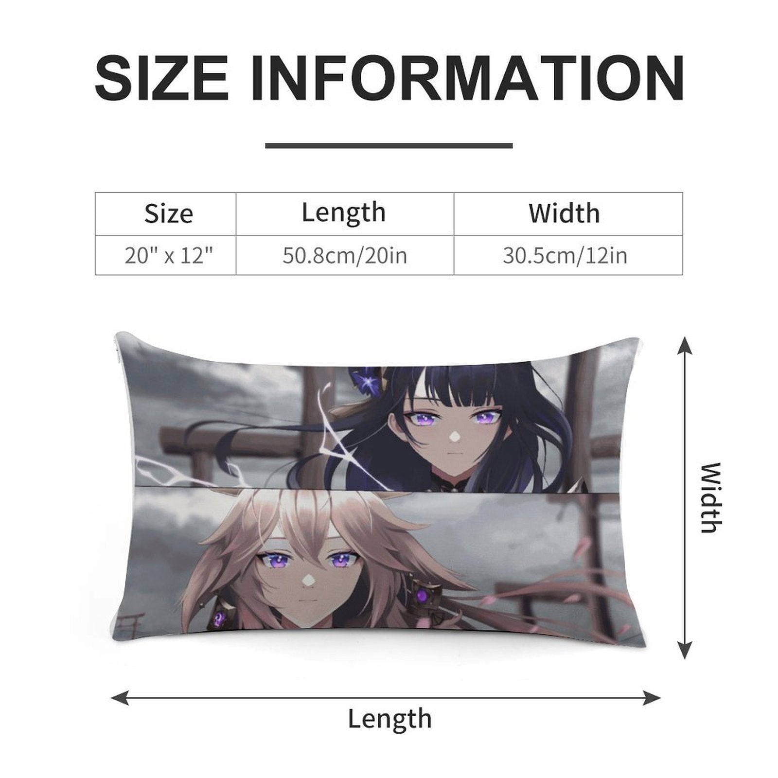 Genshin Impact Raiden Shogun & Yae Miko Eternal Bond Pillow Case