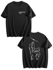 Jujutsu Kaisen Gojo Satoru Front‑Back Print Black Oversized T‑Shirt