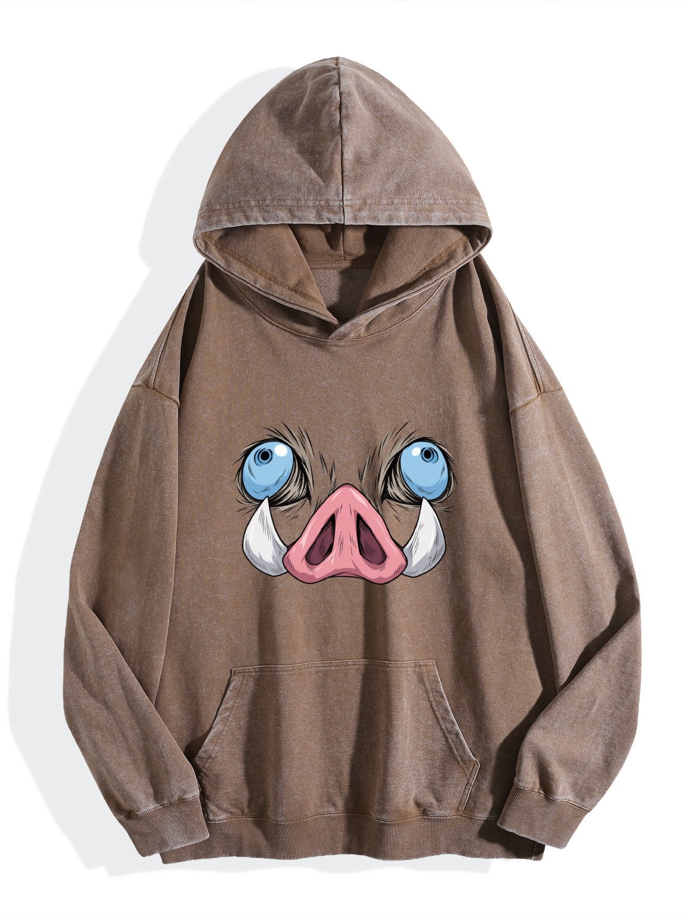Demon Slayer Inosuke Boar Mask Graphic Retro Washed Hoodie
