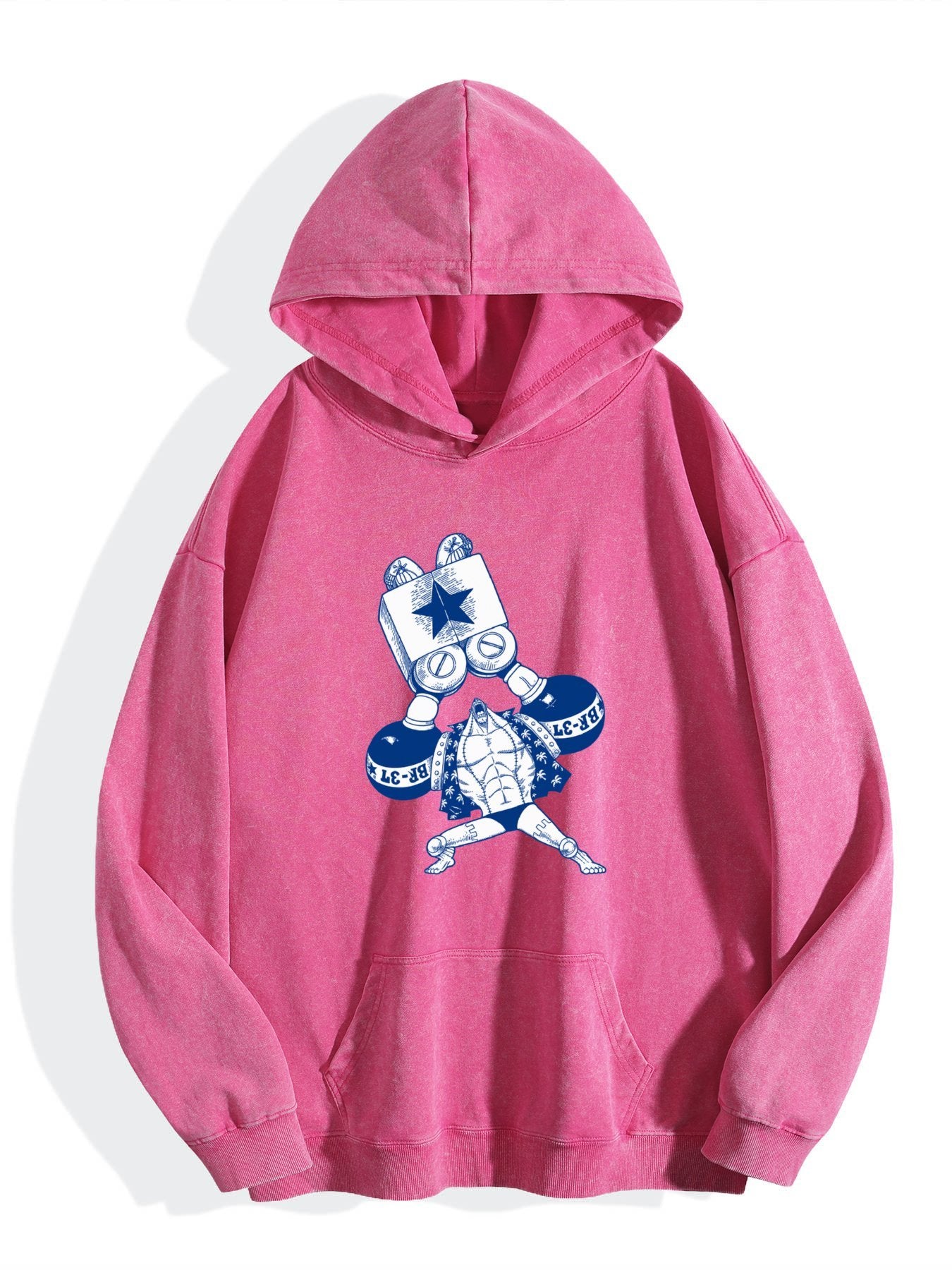 One Piece Franky Vintage Washed Anime Hoodie