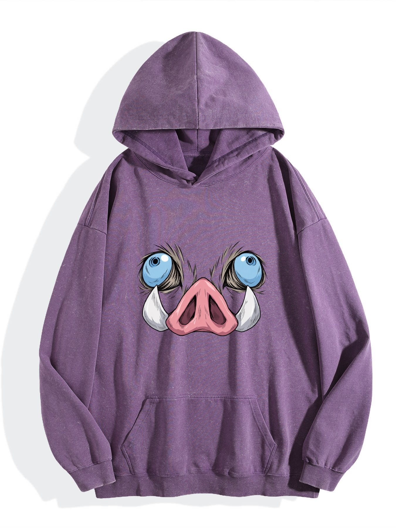 Demon Slayer Inosuke Boar Mask Graphic Retro Washed Hoodie