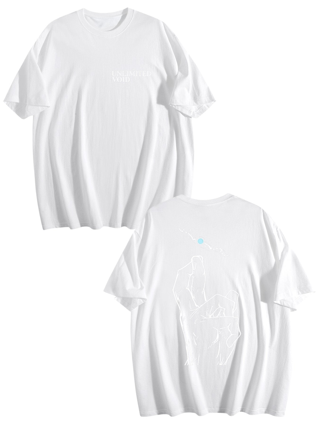 Jujutsu Kaisen Gojo Satoru Front‑Back Print Black Oversized T‑Shirt