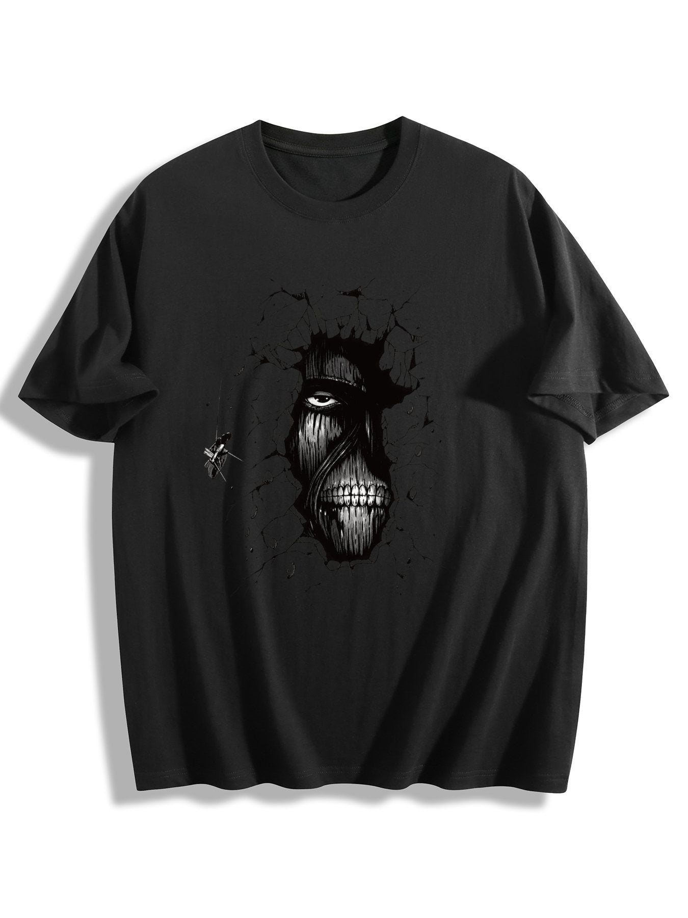Attack On Titan Levi Ackerman Front‑Back Print Black Oversized T‑Shirt