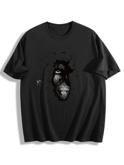 Attack On Titan Levi Ackerman Front‑Back Print Black Oversized T‑Shirt