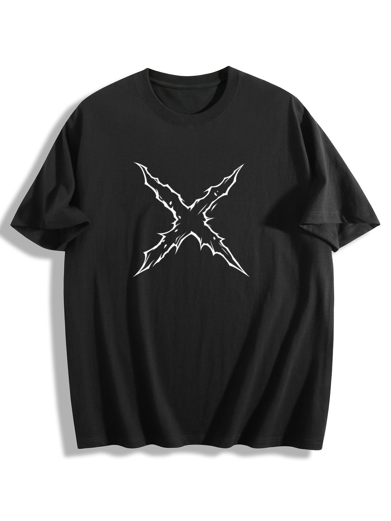 One Piece Zoro X Symbol Front‑Back Print Black Oversized T‑Shirt