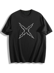 One Piece Zoro X Symbol Front‑Back Print Black Oversized T‑Shirt