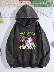 Demon Slayer Gyutaro & Daki Neon Graffiti Vintage Washed Hoodie