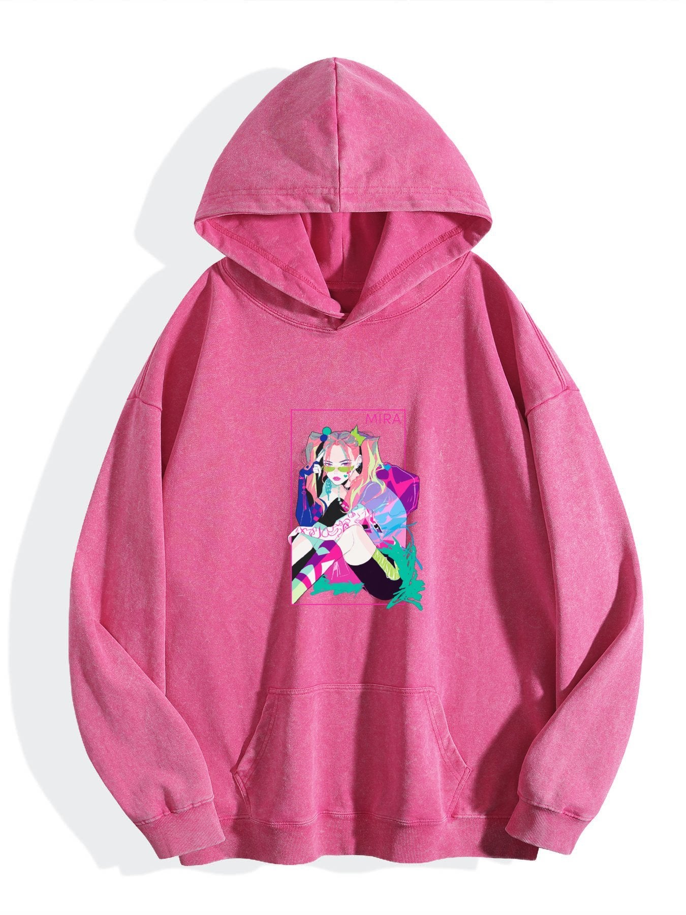 KPop Demon Hunters Neon Idol Washed Hoodie