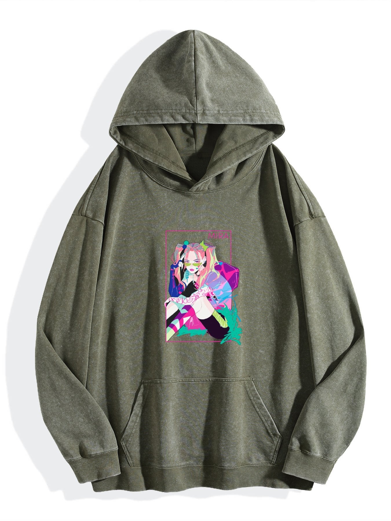 KPop Demon Hunters Neon Idol Washed Hoodie