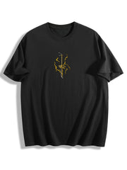 Demon Slayer Zenitsu Agatsuma Front‑Back Print Black Oversized T‑Shirt