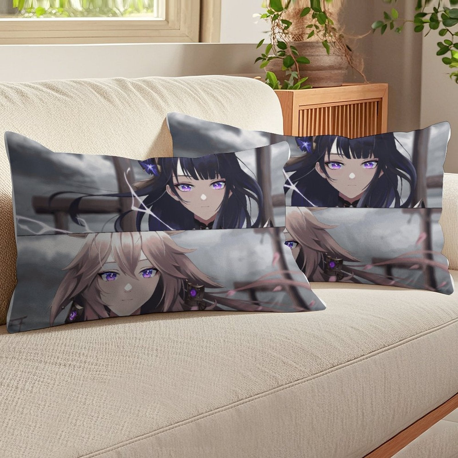 Genshin Impact Raiden Shogun & Yae Miko Eternal Bond Pillow Case