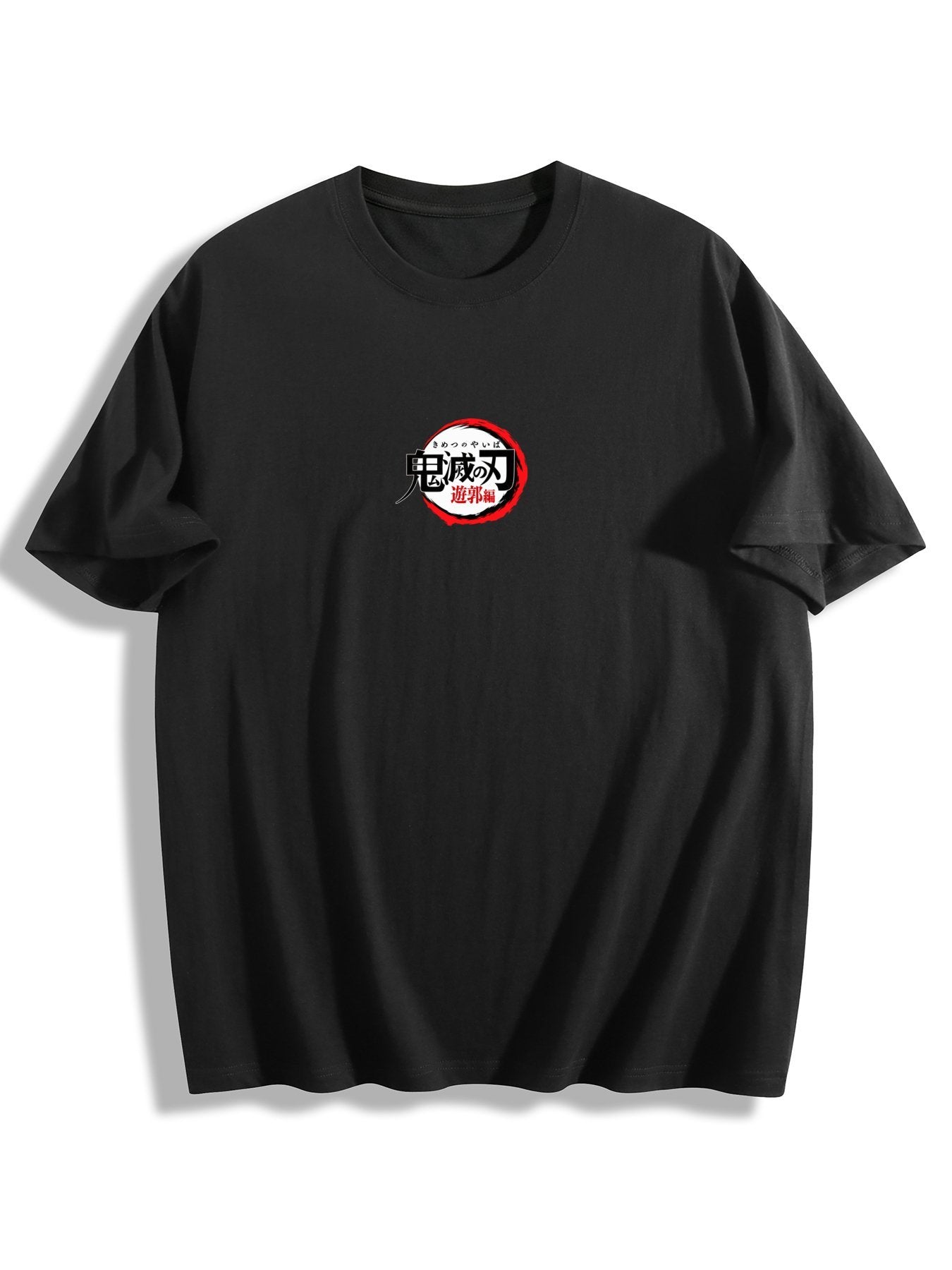 Demon Slayer Main Cast Group Front‑Back Print Black Oversized T‑Shirt