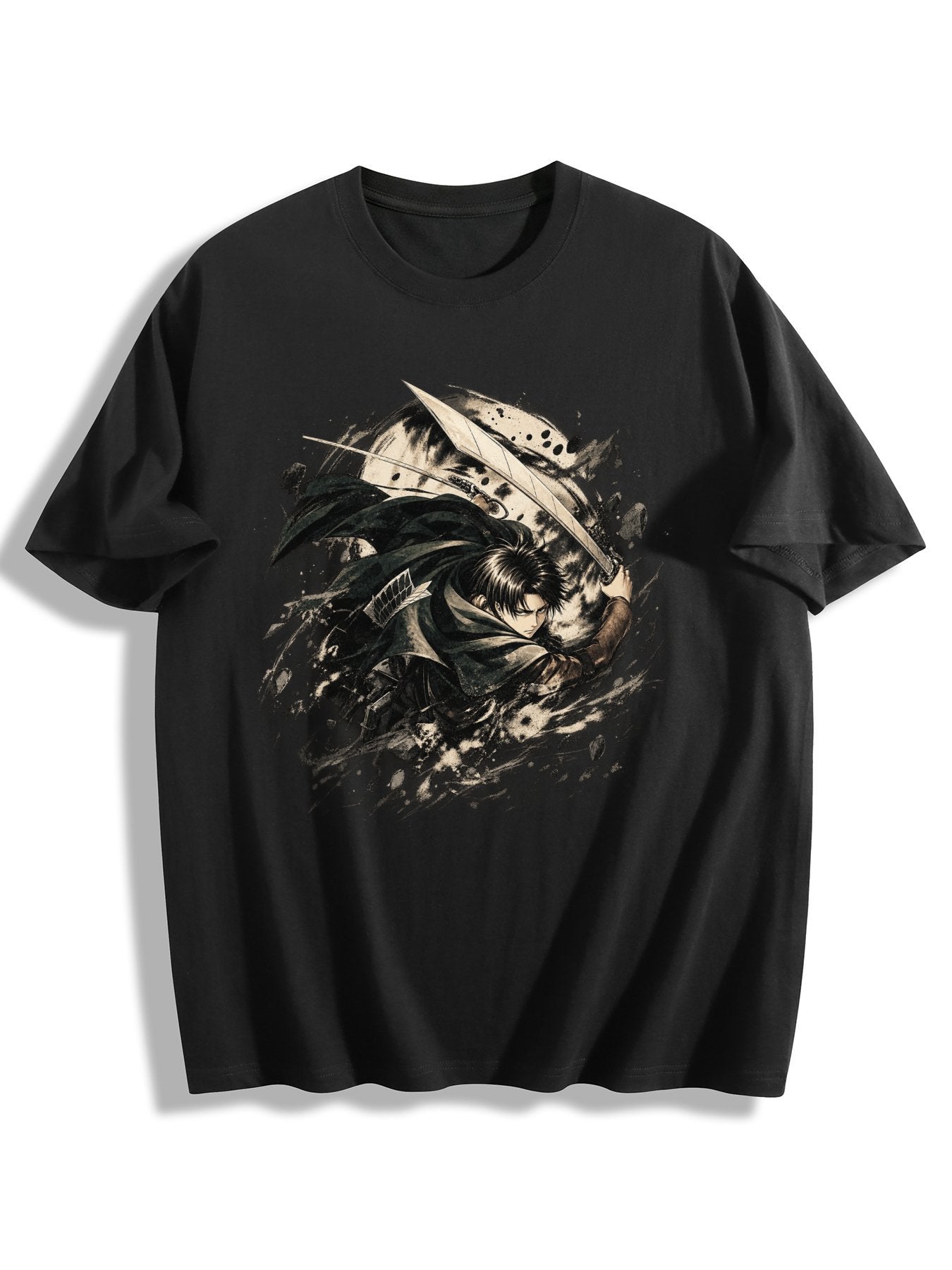 Attack On Titan Eren Yeager Titan Form Front‑Back Print Black Oversized T‑Shirt